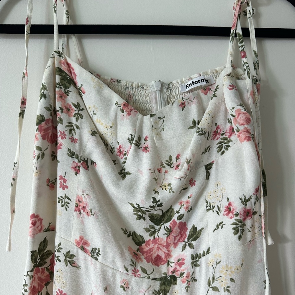 Reformation Pink and Green Floral Dress
